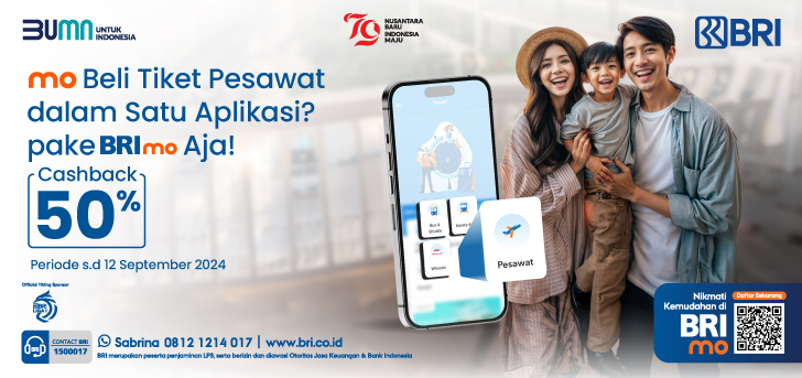 Beli Tiket Pesawat dengan BRImo Hemat hingga 50%