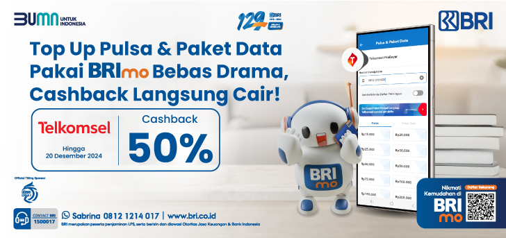 Top Up Pulsa & Paket Data Pakai BRImo Bebas Drama, Cashback Langsung Cair!