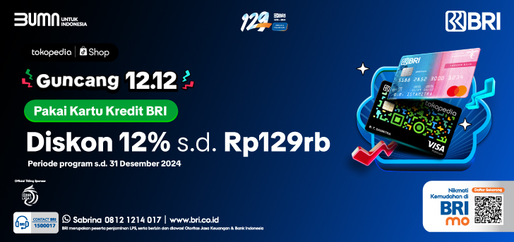 Mega Sale 12.12 BRI x Tokopedia & Shop Tokopedia