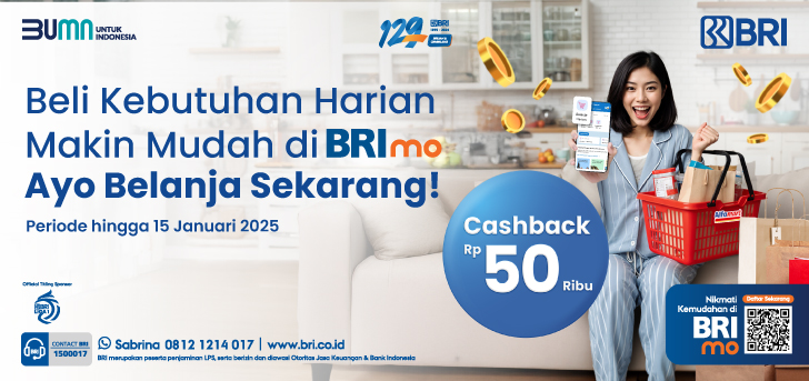 Dapatkan Cashback 50% Beli Kebutuhan Harian di BRImo, Makin Mudah dan Untung!