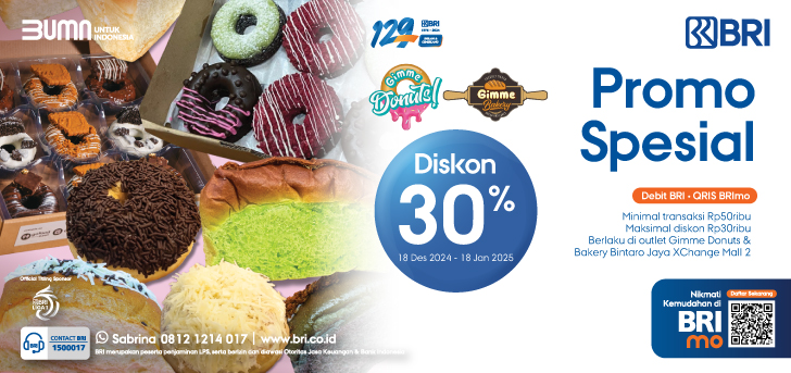 Promo Diskon 30% Gimme Donuts