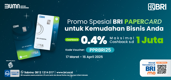 Program Cashback Kartu Kredit BRI di Paper.id
