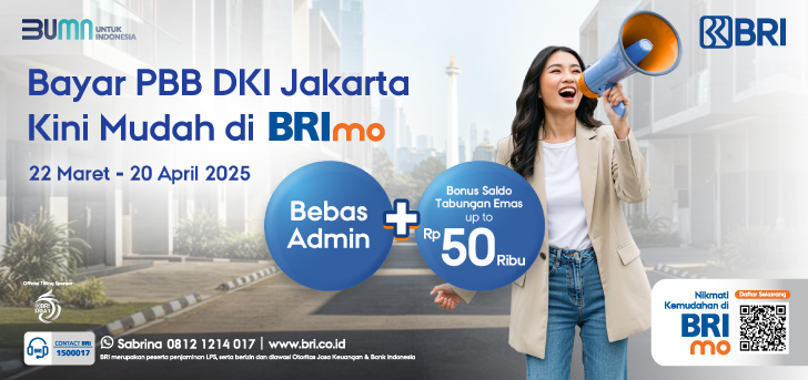 Bayar PBB DKI Jakarta Makin Untung Pakai BRImo