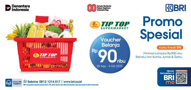 Promo Spesial Kartu Kredit BRI di TIP TOP Supermarket
