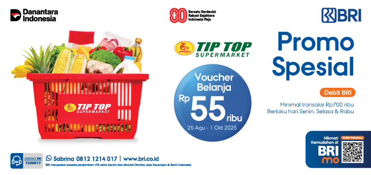 mo Spesial Debit BRI di TIP TOP Supermarket