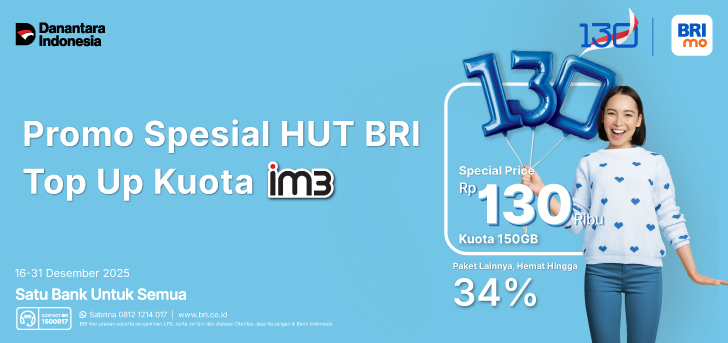 Promo Spesial HUT BRI Top Up Kuota im3