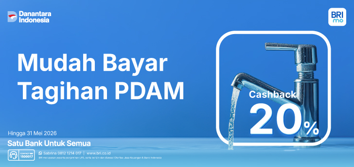Cashback 20% Bayar Tagihan PDAM di BRImo