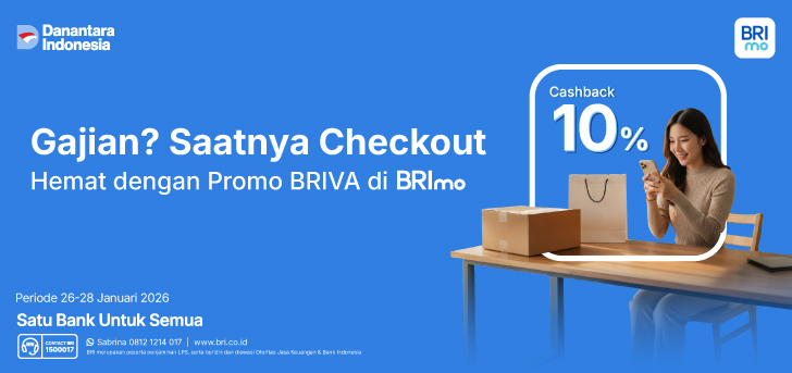 Promo Cashback 10% BRI Virtual Account di BRImo