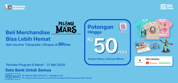 Promo Merchandise Pelangi di Mars Pakai BRImo