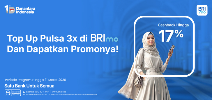 Top Up Pulsa 3X di BRImo dan Dapatkan Promonya