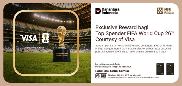 Menangkan Perjalanan Eksklusif ke FIFA World Cup bersama BRI Kartu Kredit berlogo Visa