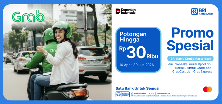 Promo Spesial Grab dengan BRI Kartu Kredit