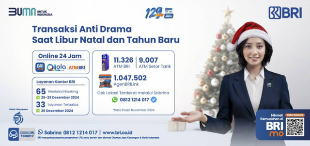 ALT: Manfaatkan layanan terbatas selama libur Natal dan Tahun Baru dengan BRI